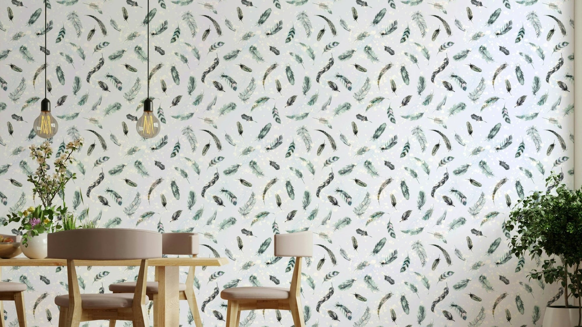 Calm feather print for walls GD841


