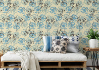 Delicate blooms wallpaper mural for serene and cozy spaces.
