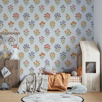 Soft wildflower mural wallpaper with gentle hues

