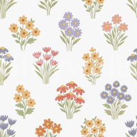 Calm and charming wildflower mural wallpaper

