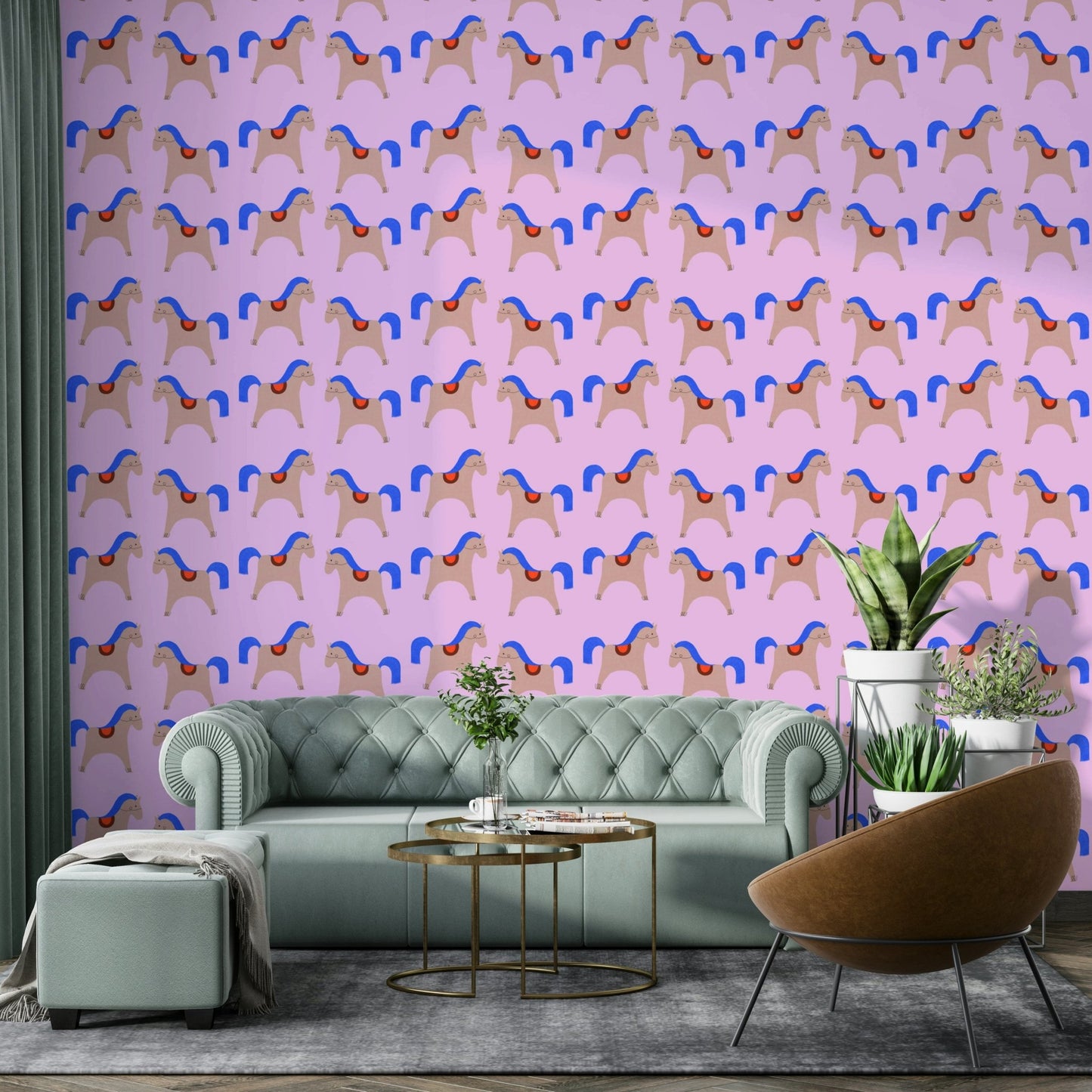 Whimsical carousel wallpaper design for creative spaces

