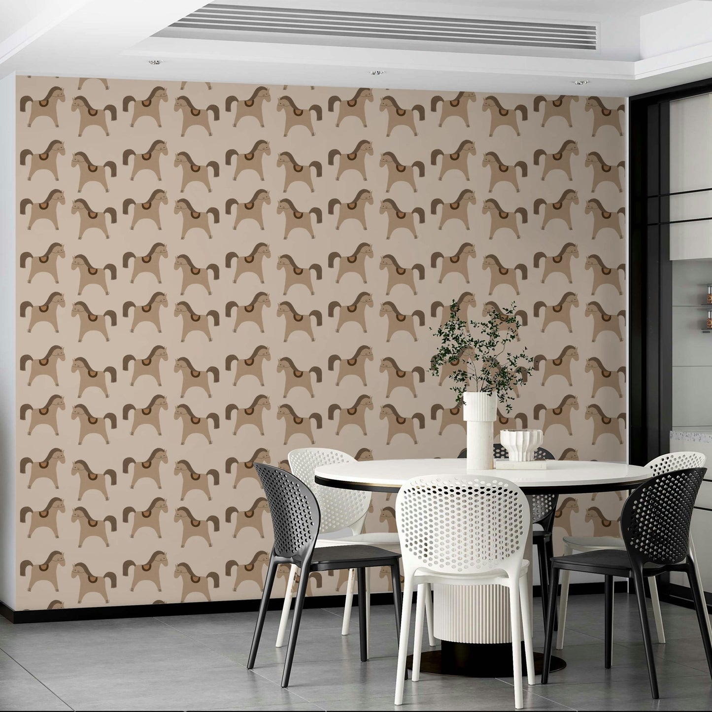 Carousel wallpaper with illustrated animals

