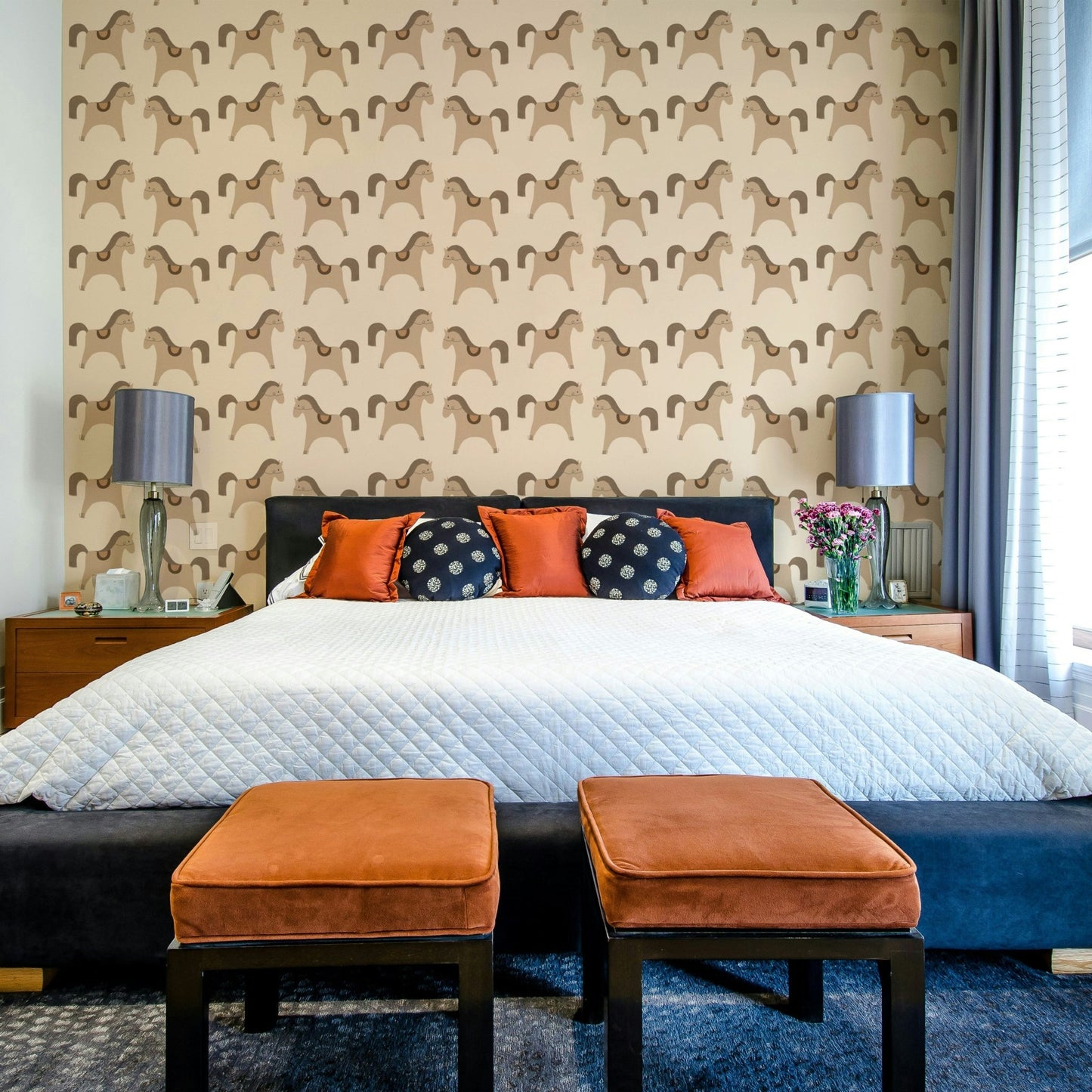 Carousel-themed mural for cozy interiors

