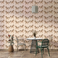 Kids wall mural featuring carousel horses

