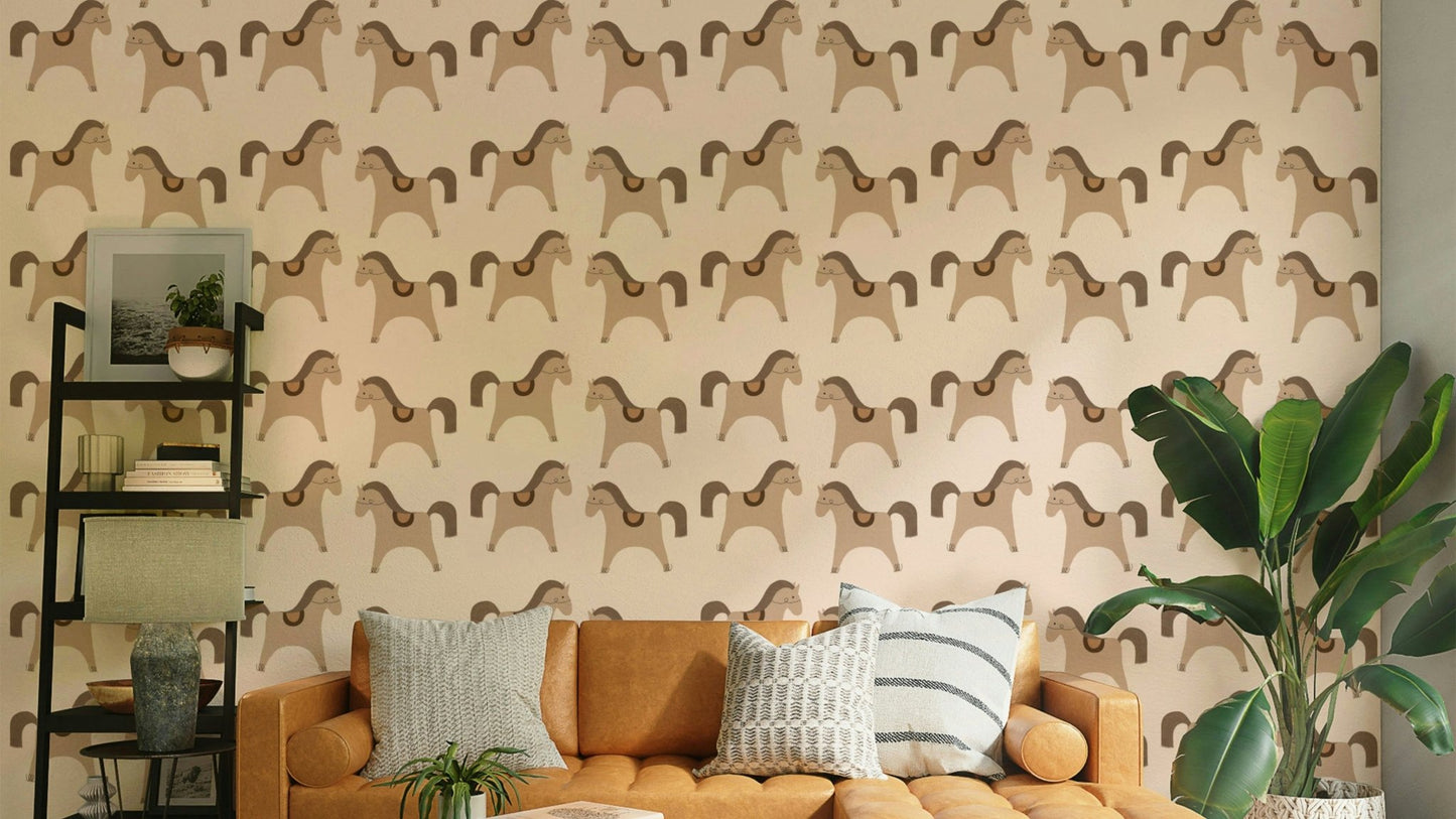 Sweet kids wallpaper in storybook style

