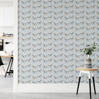 Soft blue and beige horse pattern

