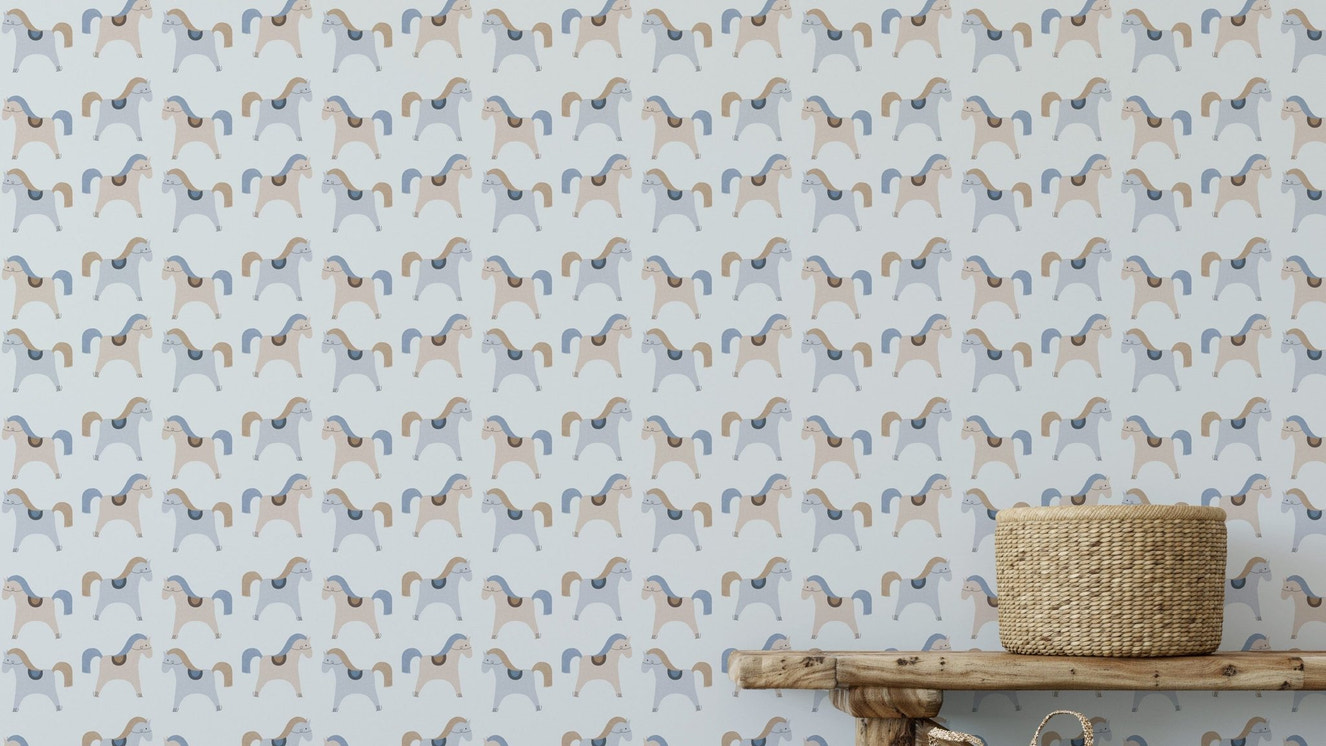 Gentle horse prints in playful style

