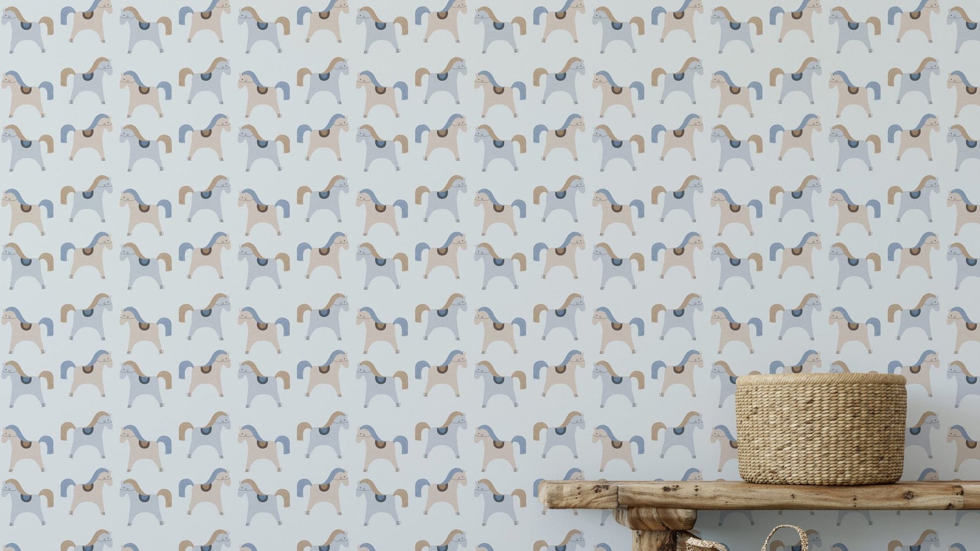 Gentle horse prints in playful style

