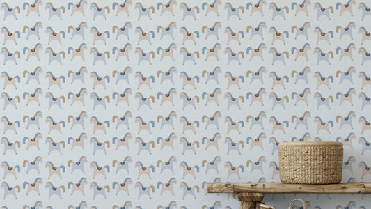Gentle horse prints in playful style

