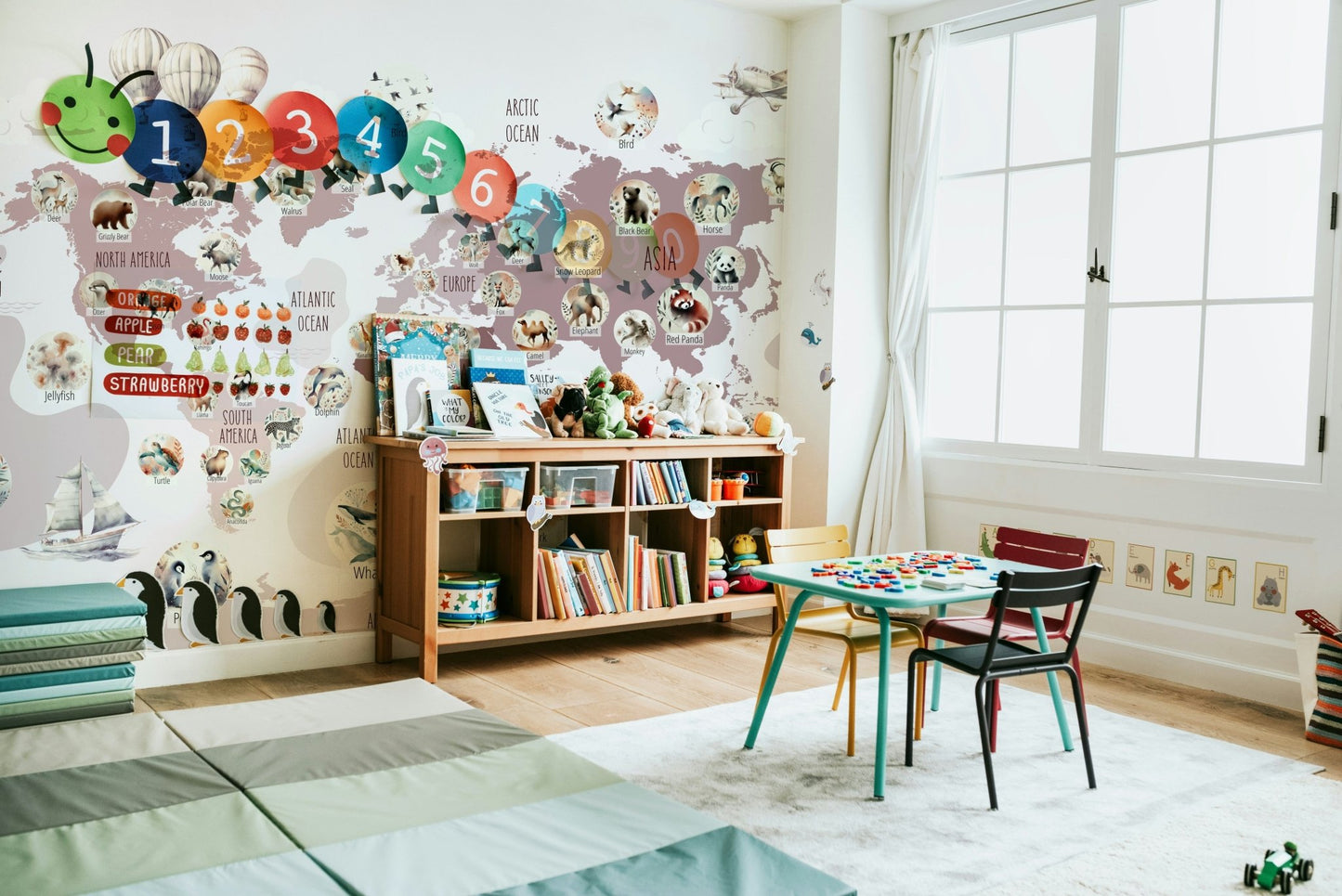 A detail shot of a cute monkey or elephant on the map.

