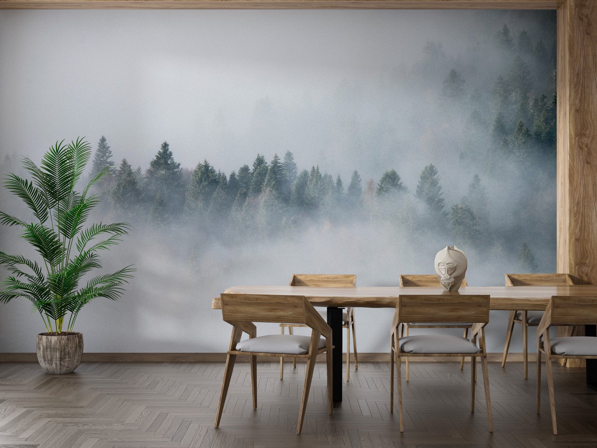 Forest fog wallpaper for room
