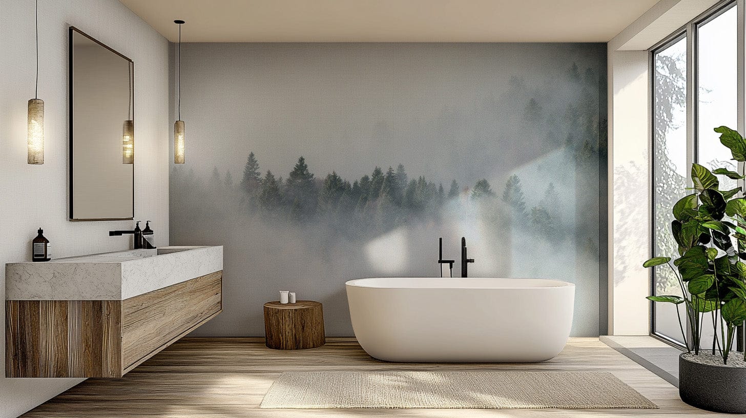Dense forest mist wall decor
