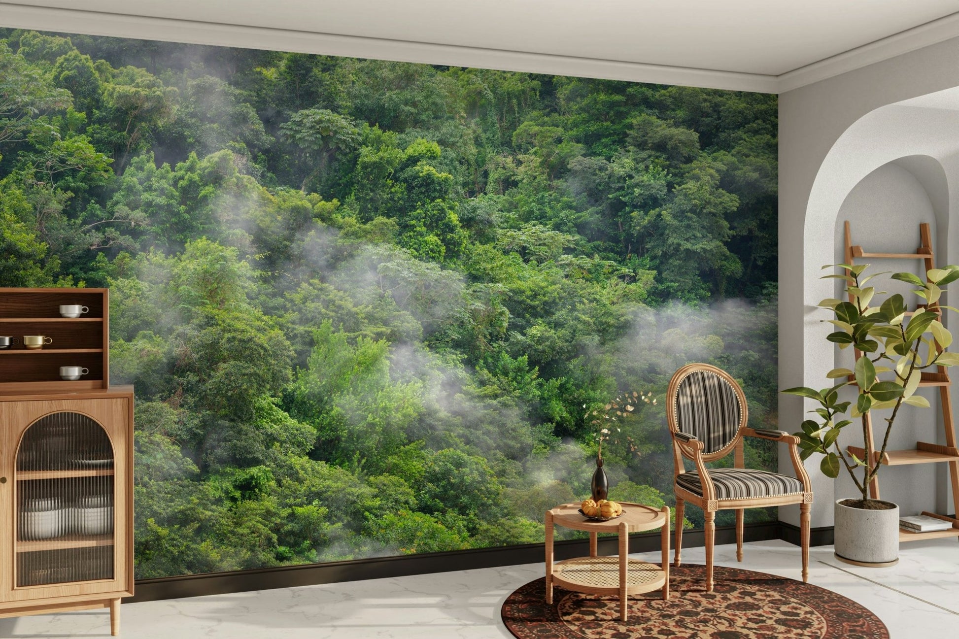 Peaceful dense woodland wall mural