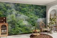 Peaceful dense woodland wall mural