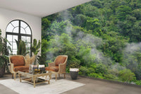 Calm forest wallpaper with rich greenery