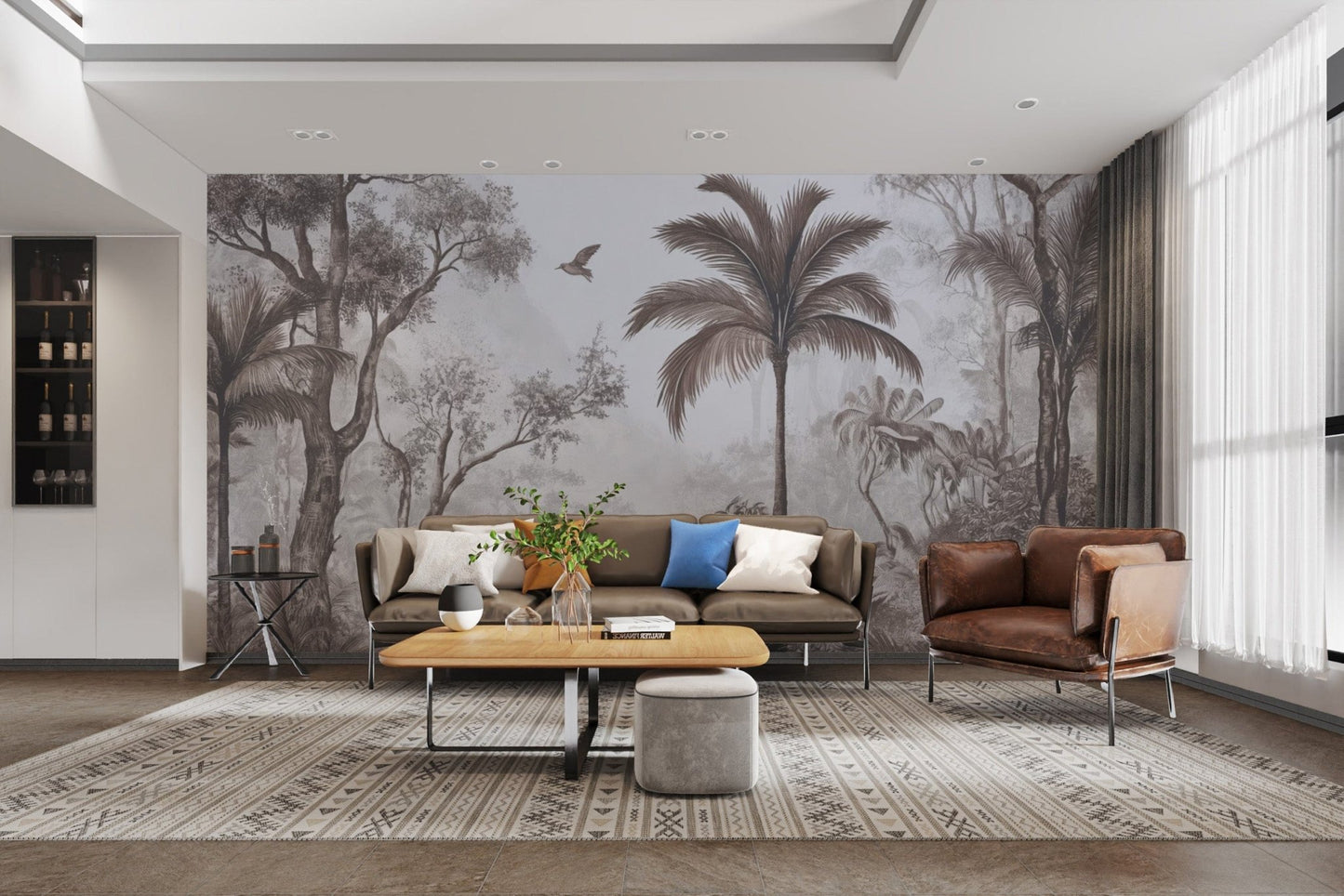 Realistic tropical forest wall design D142

