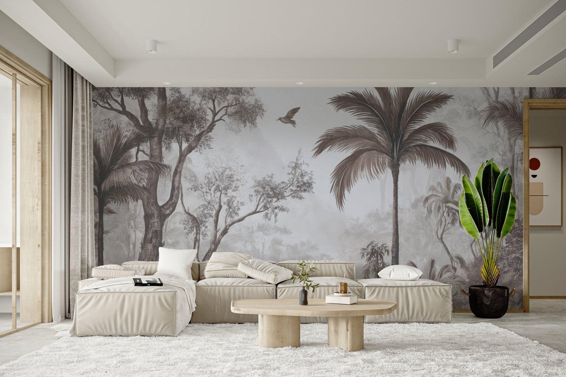 Vibrant jungle landscape wall covering D142
