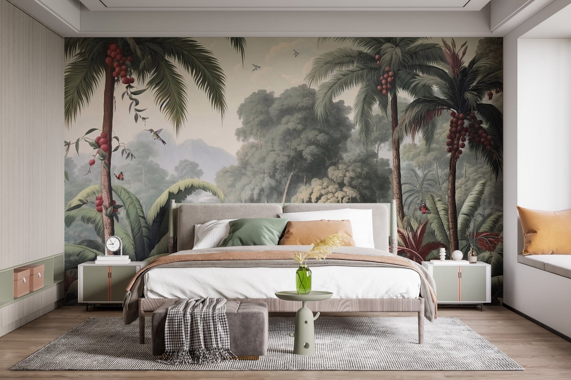 Scenic rain forest trees wall mural tones A380
