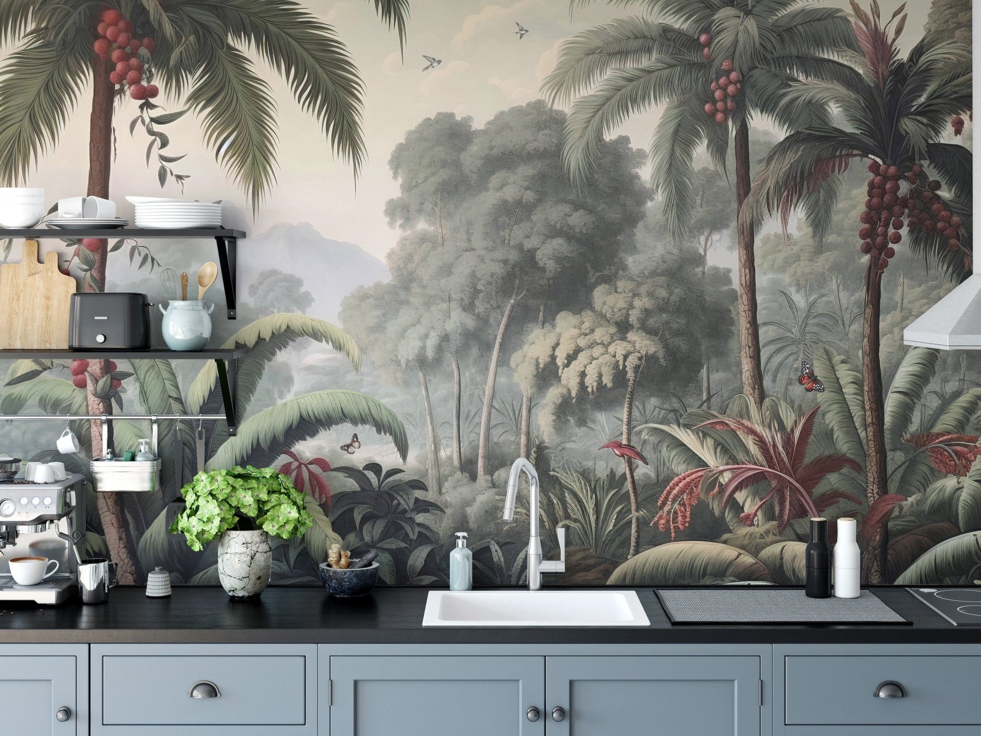 Exotic dense rain forest wallpaper design A380

