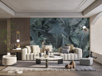 Lush green banana wallpaper tropical design
