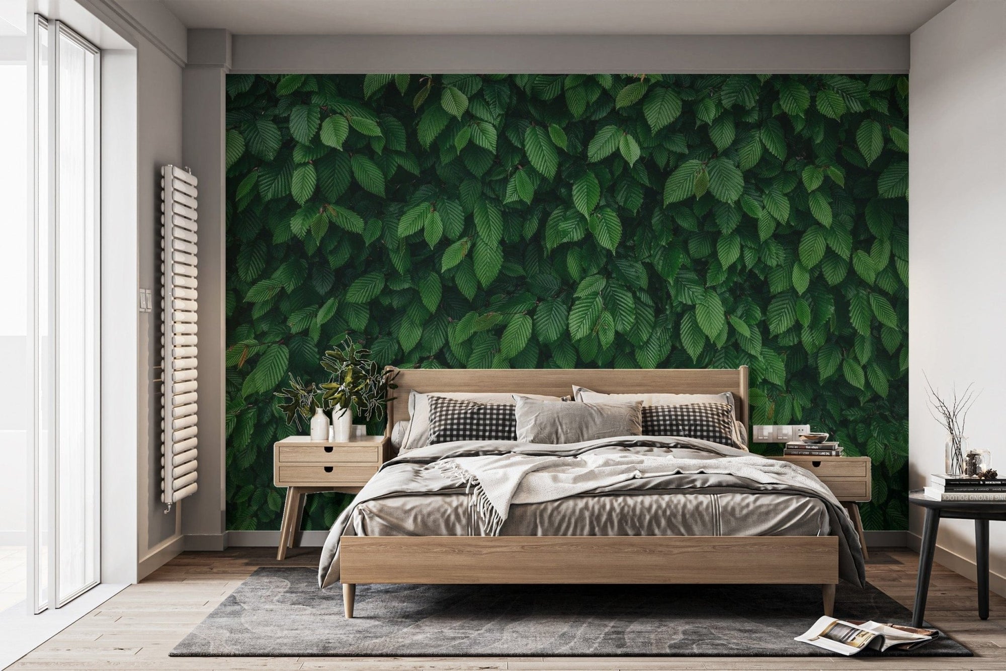 Jungle-themed mural with tropical leaves tropical-08
