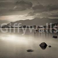Derwentwater's Calm Wall Mural in a nursery with soft white lighting