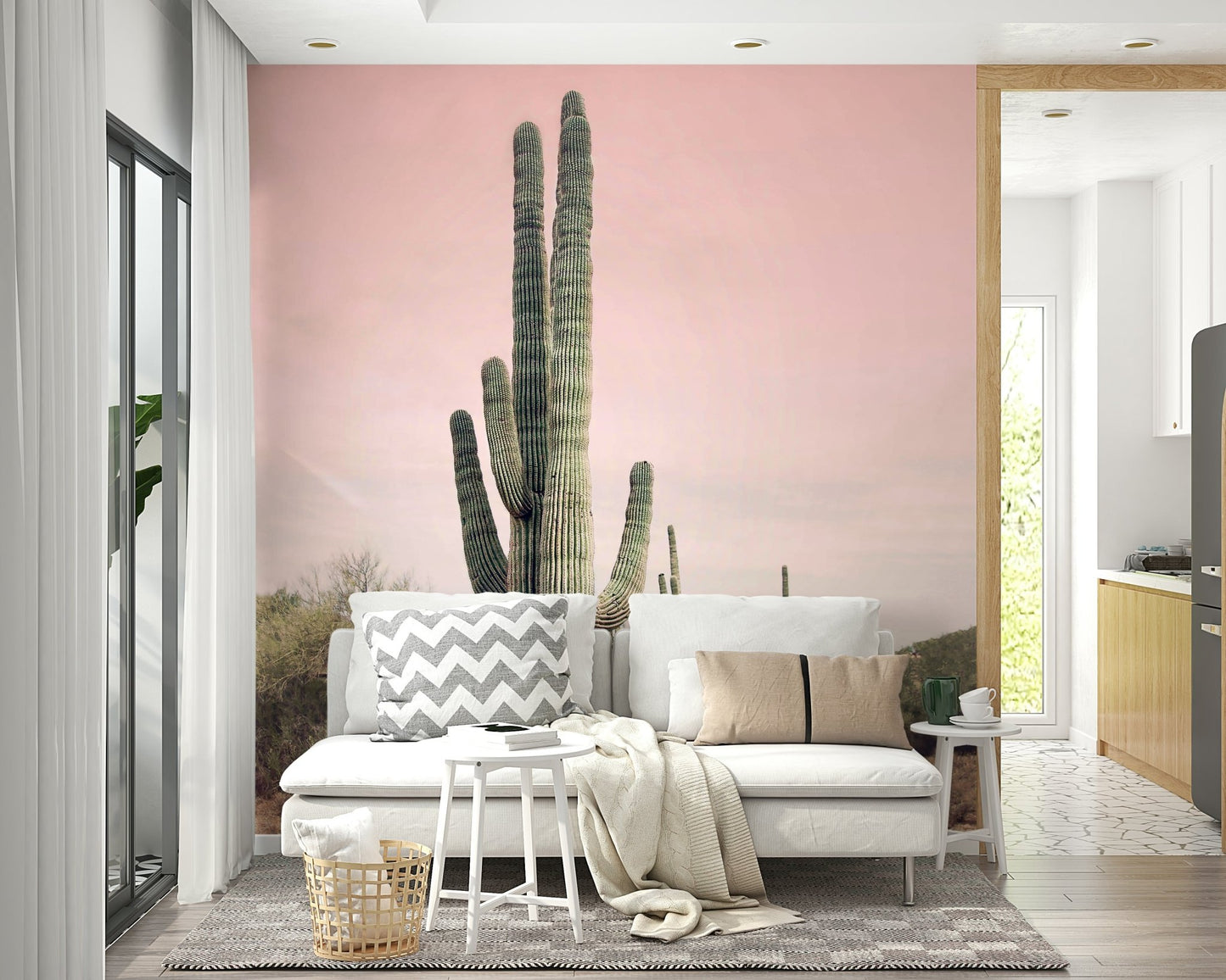 Peaceful desert landscape with warm hues of pink and beige, GD2668