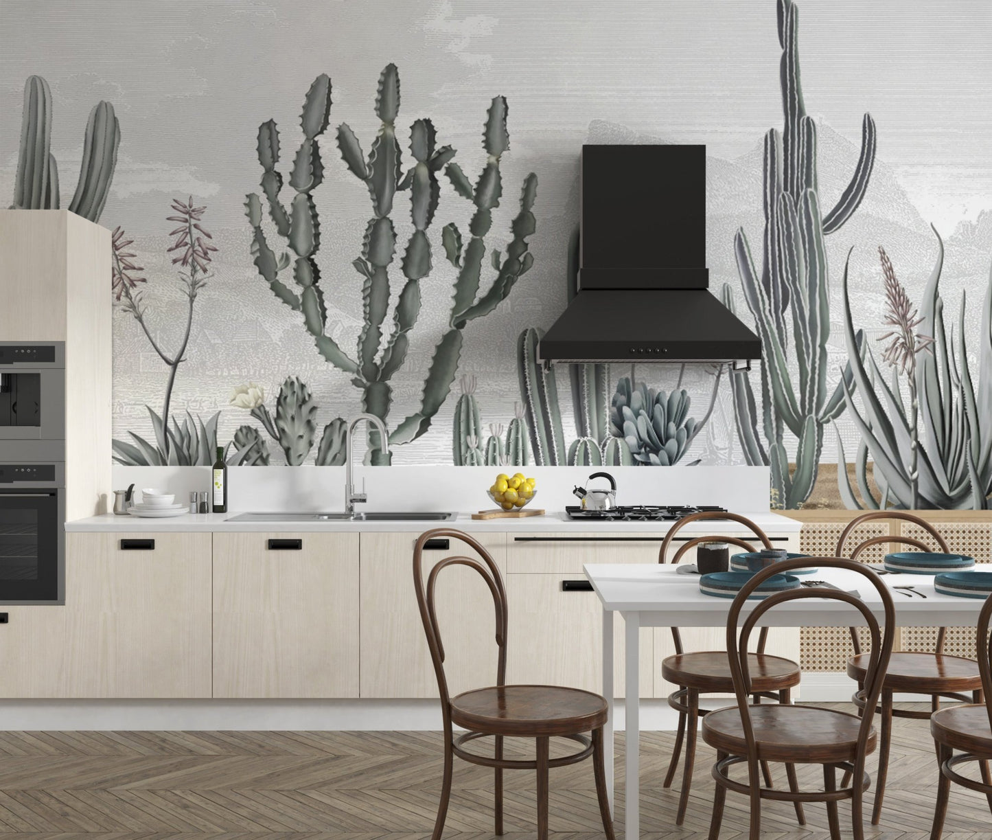 Southwestern Cactus Mural for Interiors
