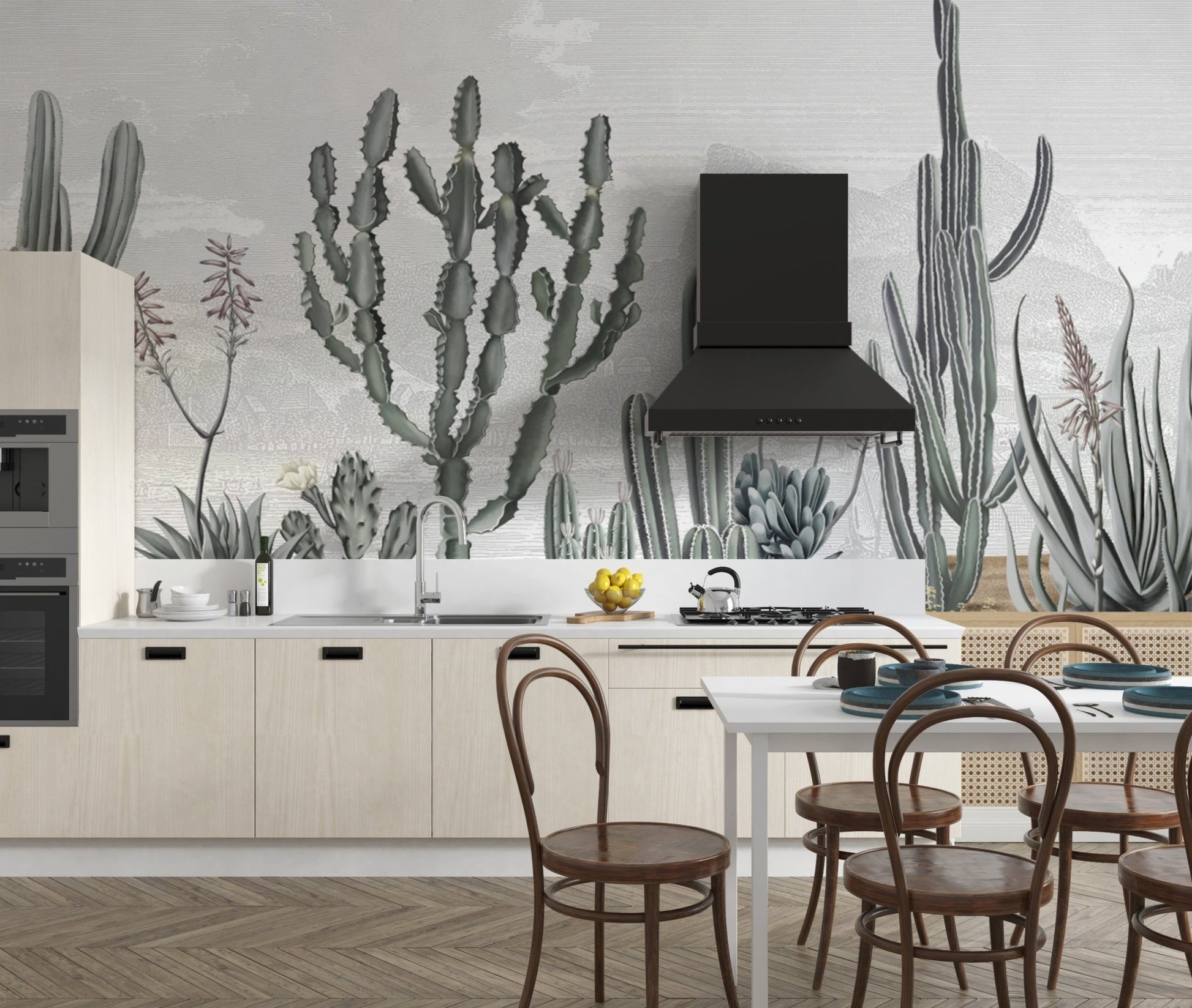 Southwestern Cactus Mural for Interiors
