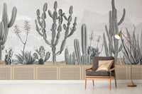 Botanical Cactus Theme Wall Covering
