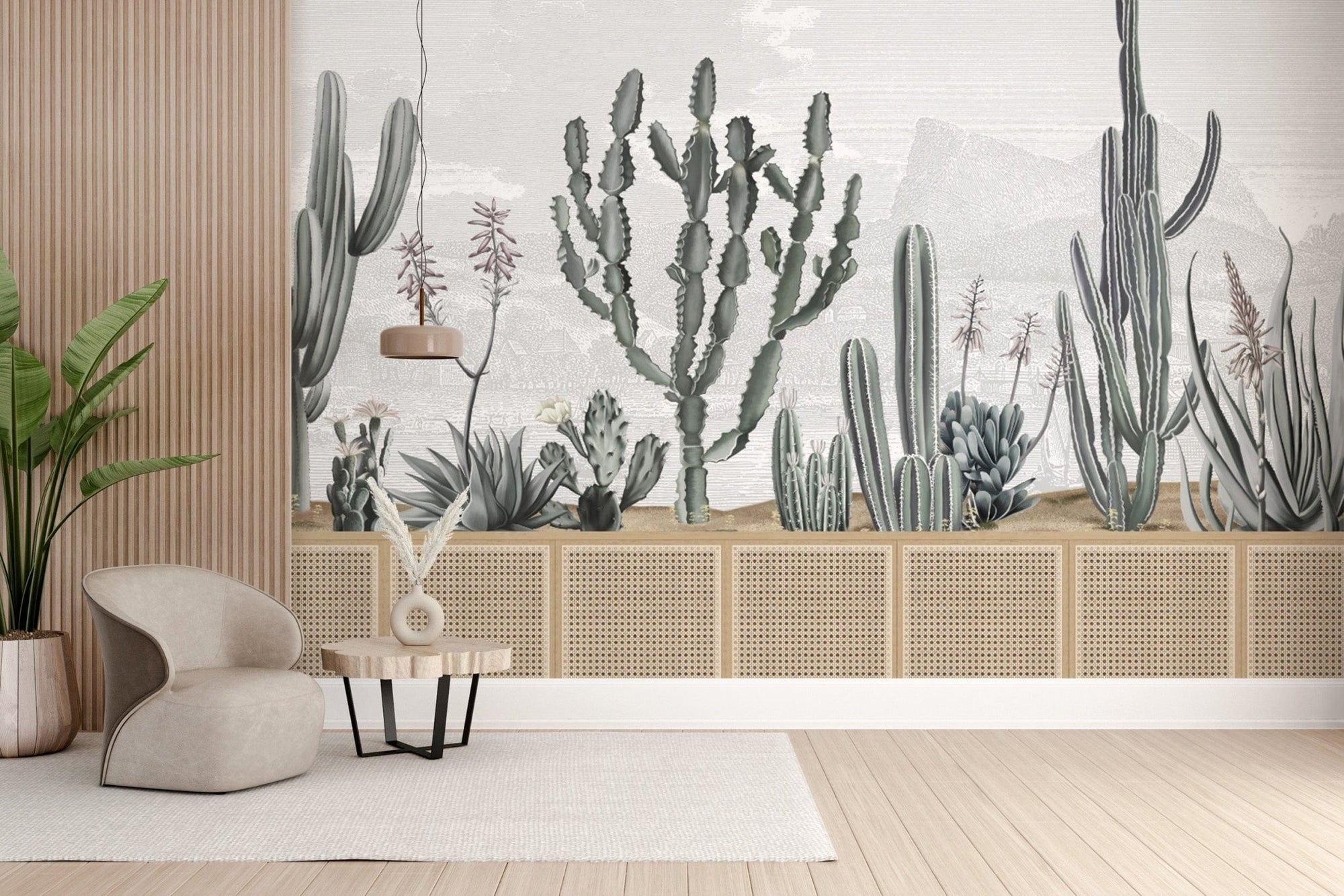 Desert Cactus Botanical Green Wallpaper
 B709