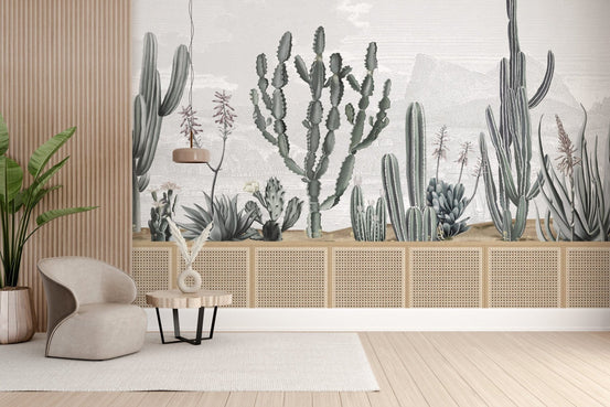 Desert Cactus Botanical Green Wallpaper
 B709