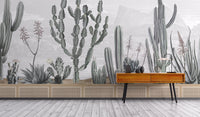 Modern Desert Cactus Wall Mural

