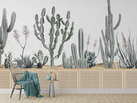 Nature-Inspired Cactus Wallpaper Design
