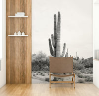 Cactus silhouettes create a striking focal point in the room

