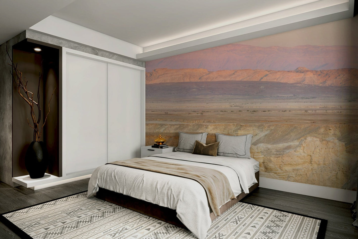 Golden desert horizon wallpaper design

