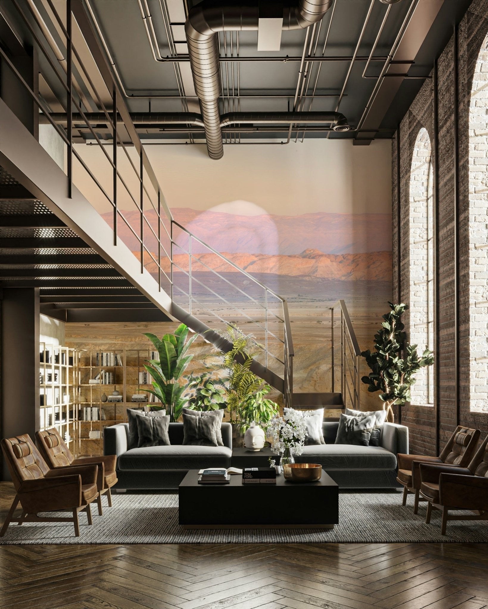 Peaceful desert landscape wall mural

