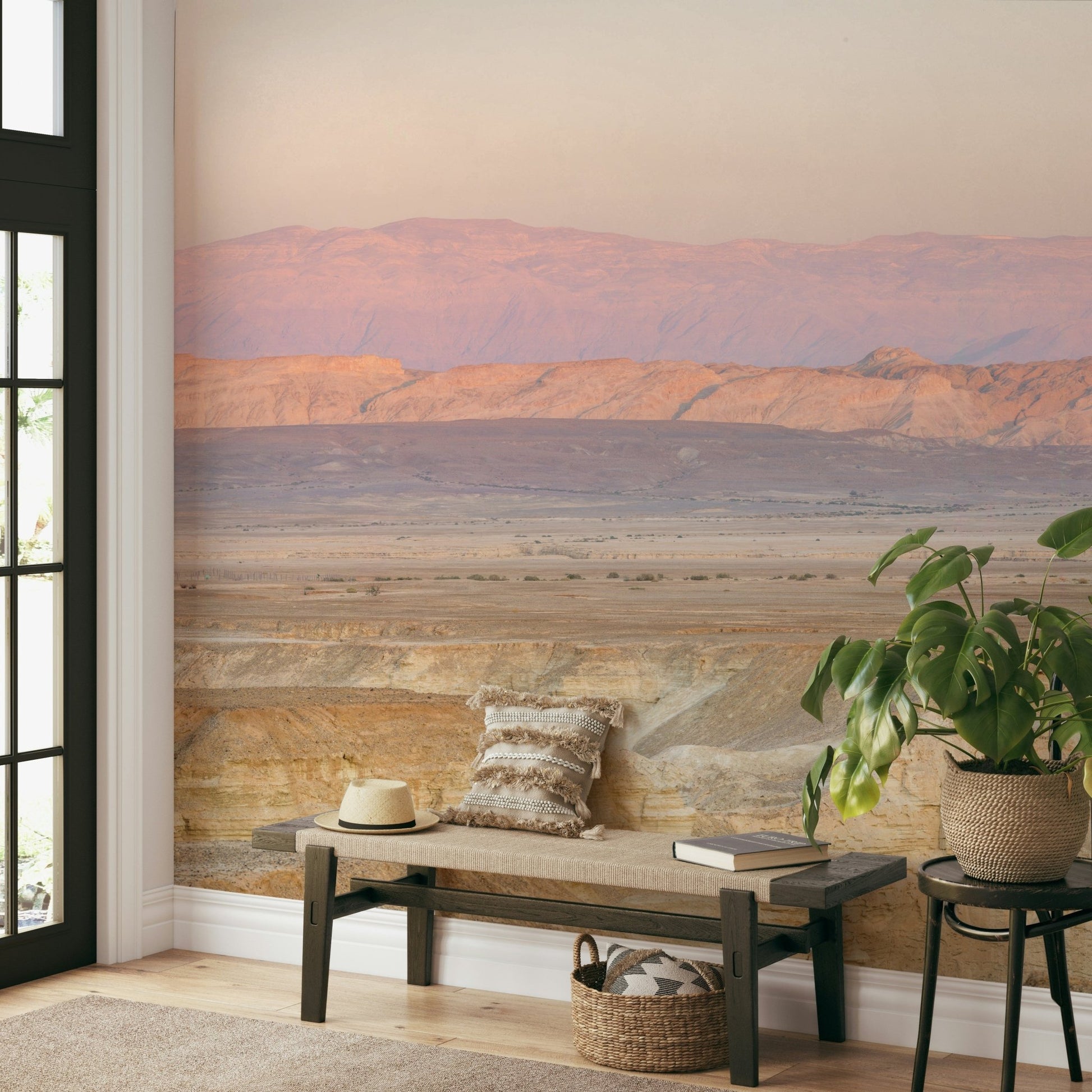 Calm desert morning scene mural


