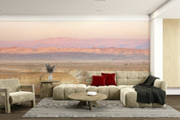 Desert view mural with morning light

