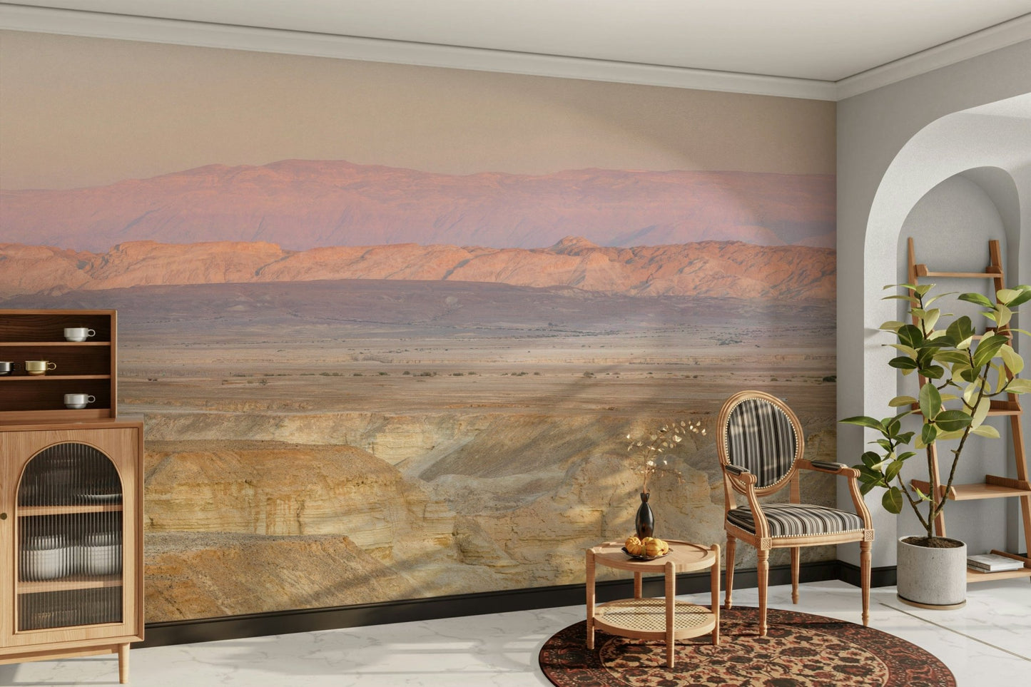 Sunrise over desert landscape wallpaper

