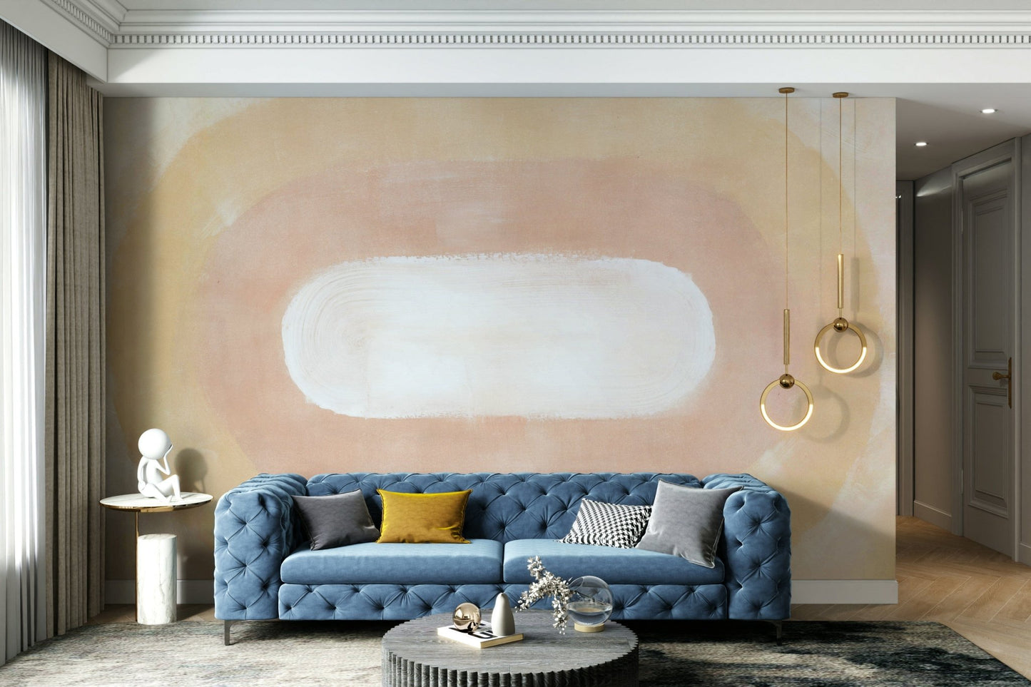 Soft desert dawn abstract wall art

