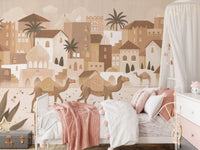 Camel scene Wall Mural with Desert Dreams Mono palette, GD9187