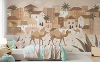 Monochrome Wall Mural in Desert Dreams Mono townscape style, GD9187