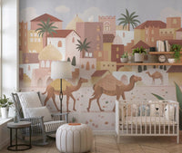 Hallway showing Desert Dreams Wall Mural and palm tree skyline, GD9177
