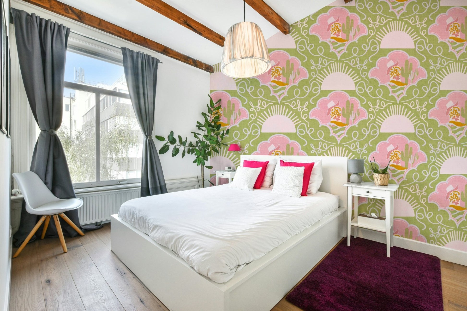 The mural gives a feeling of peace and wide-open space.

