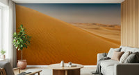 Desert landscape wallpaper for a modern executive suite workspace.
