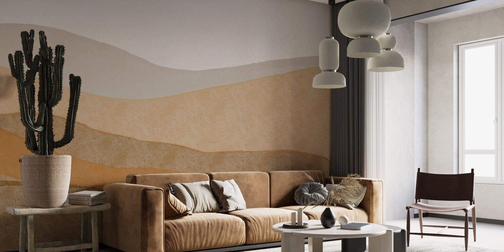 Golden desert dunes abstract wallpaper design, B441