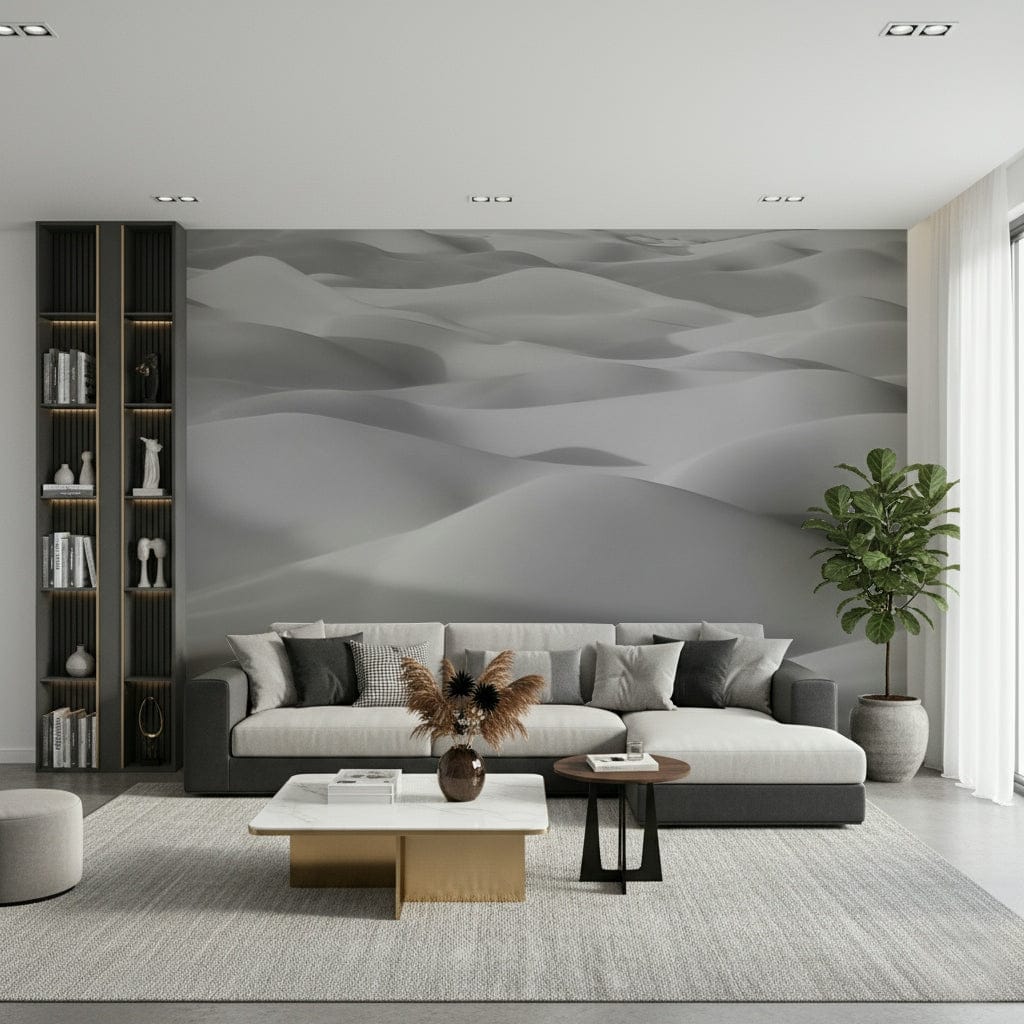 A beautiful desert dune wallpaper mural with soft, flowing sand texture., GD5739