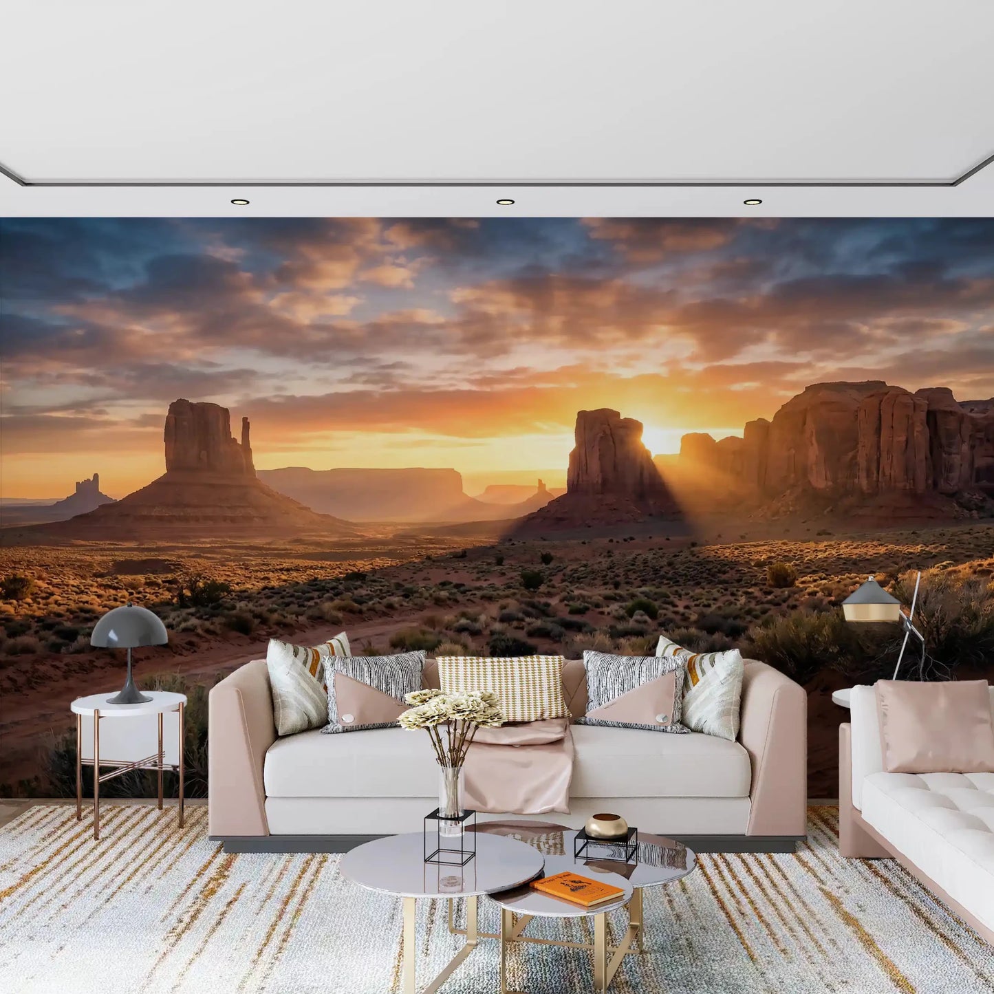 Hallway featuring Desert Horizon wall mural rocky buttes scene