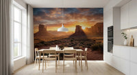 Desert Horizon wall mural with golden hour buttes landscape